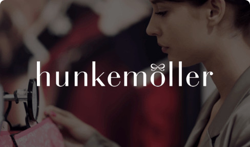 Hunkemöller logo on photo of customer shopping for lingerie