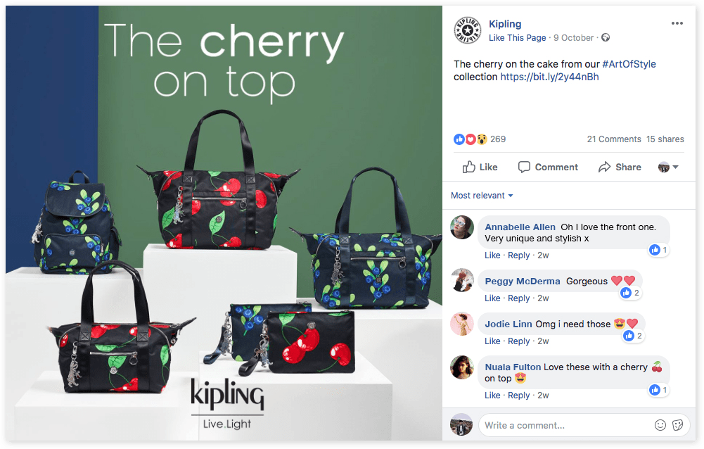 Kipling Facebook post