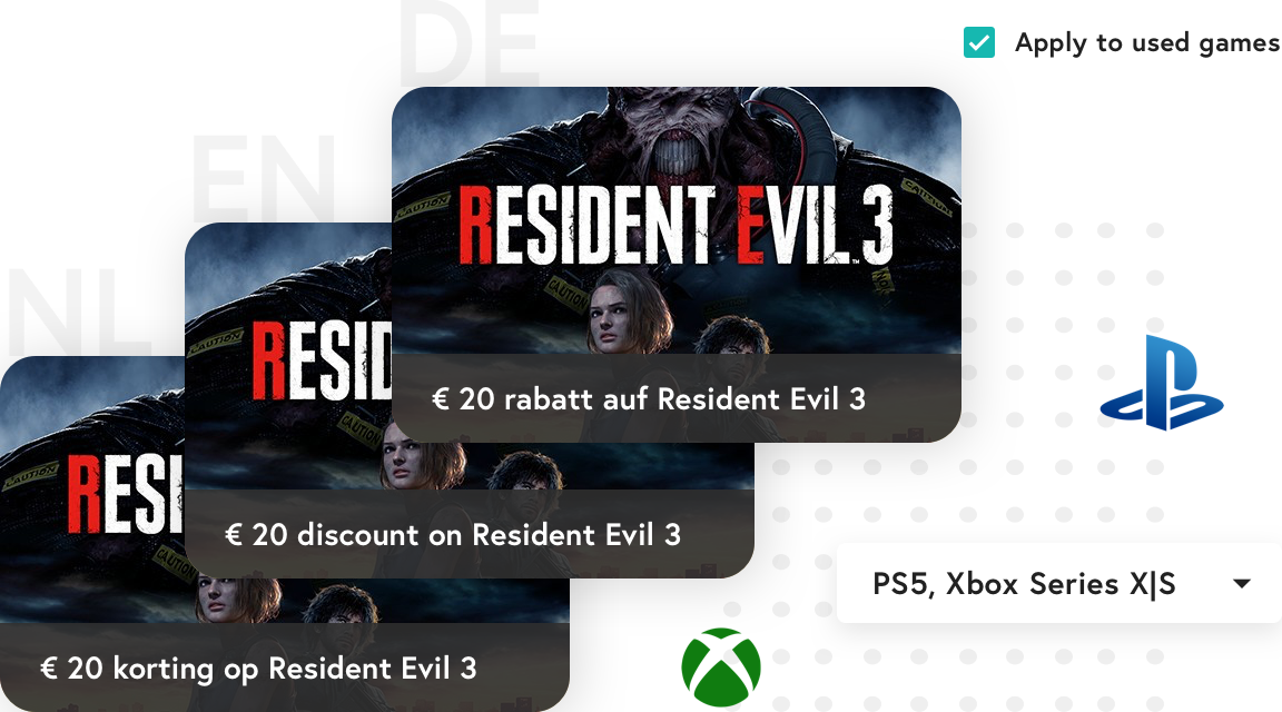 A Playstation discount voucher available in German, Dutch and English