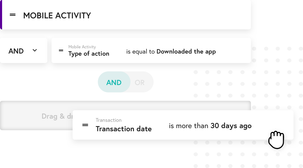Erstellen eines Segments von Benutzern mobiler Apps ohne aktuelle Transaktionen für eine Kundenbindungskampagne