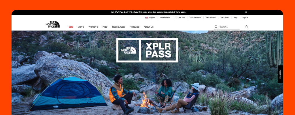 North Face XPLR pass website