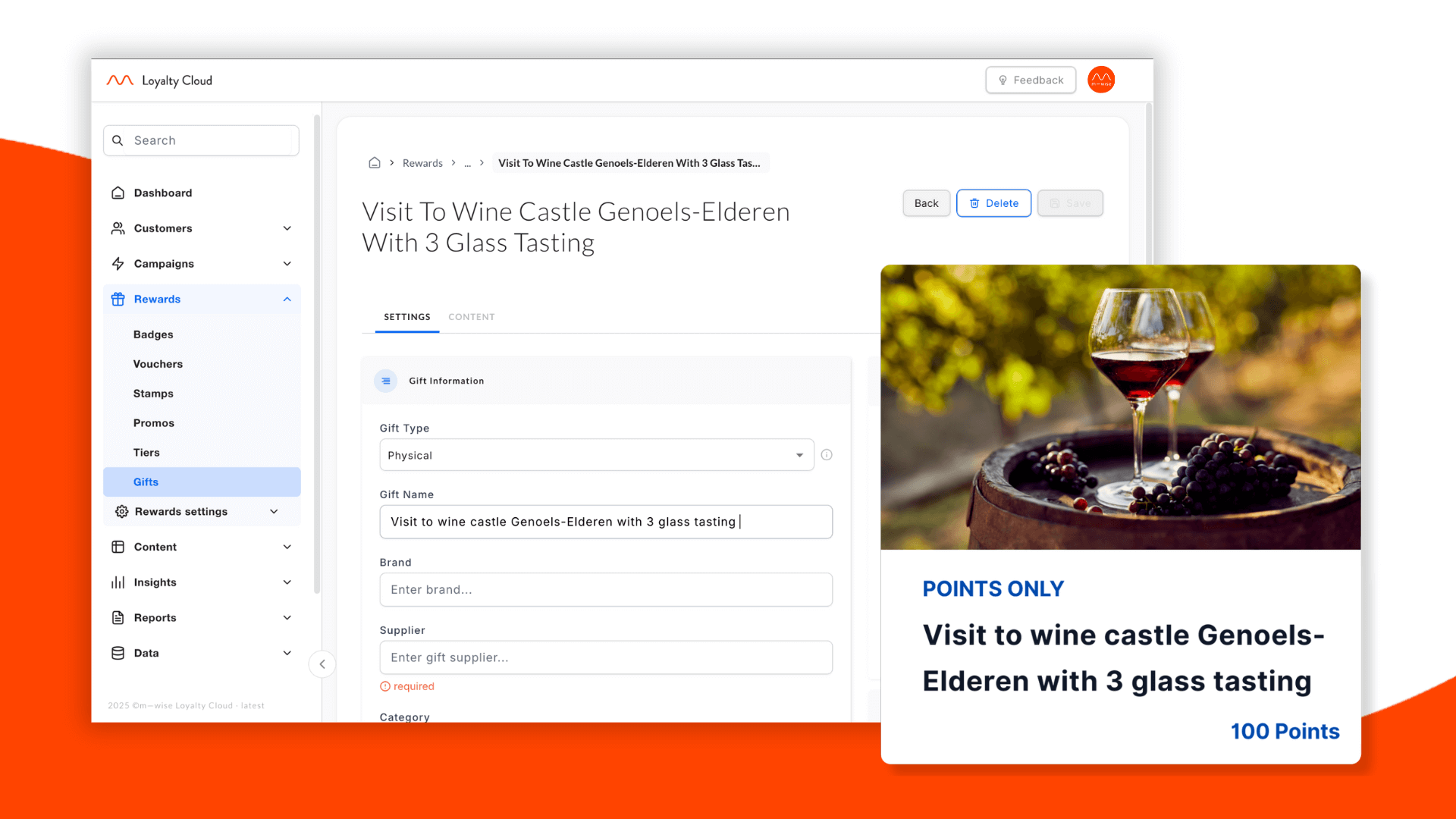 m-wise Loyalty Cloud experiential reward giveaway